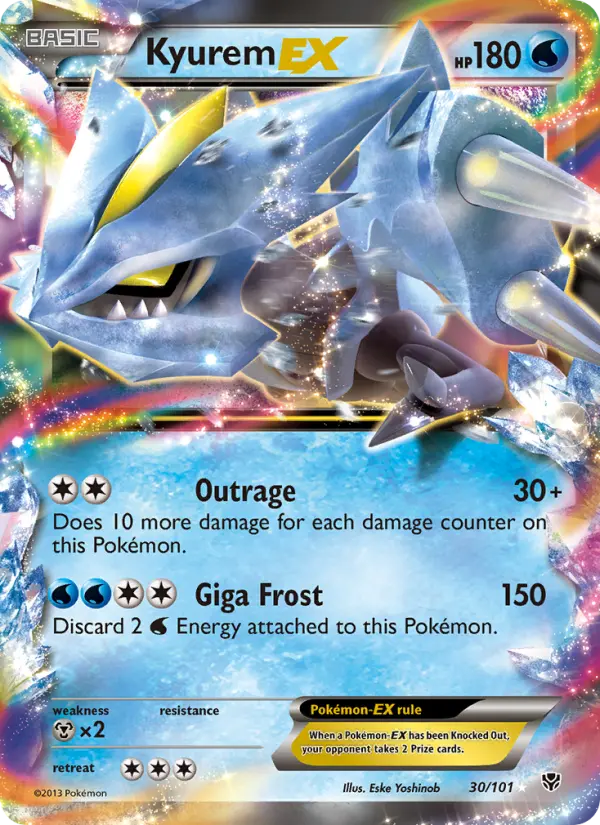 Kyurem-EX Rare Pokemon card #30 from Plasma Blast