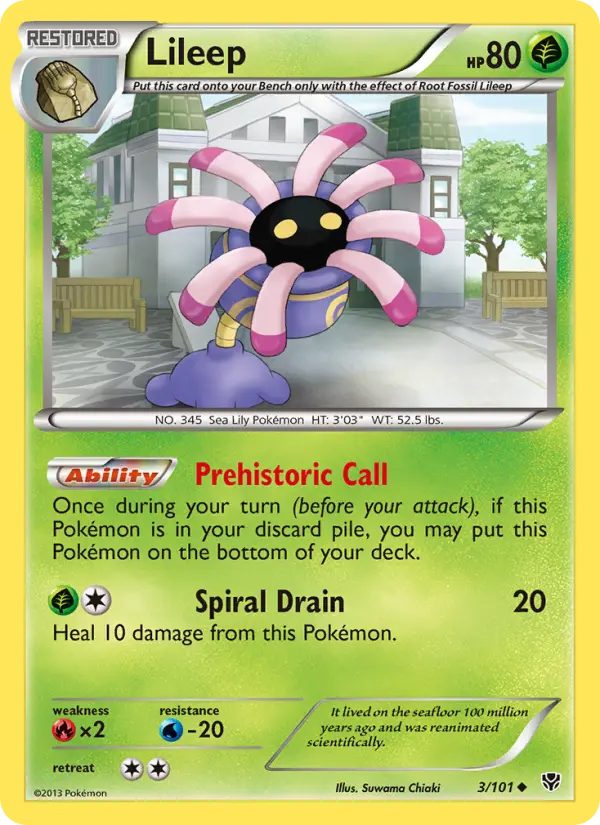 Lileep Uncommon Pokemon card #3 from Plasma Blast