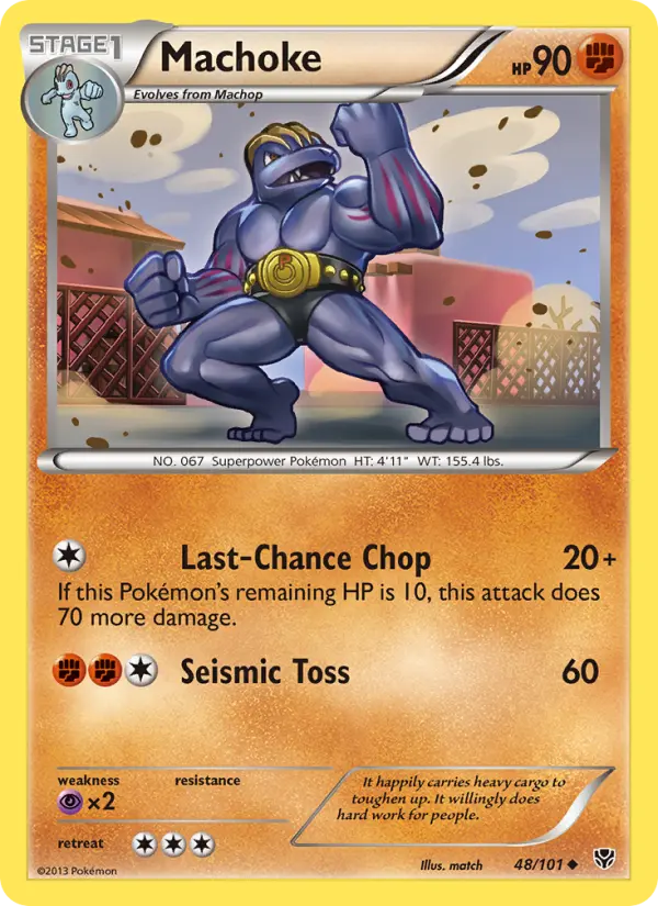 Machoke Uncommon Pokemon card #48 from Plasma Blast