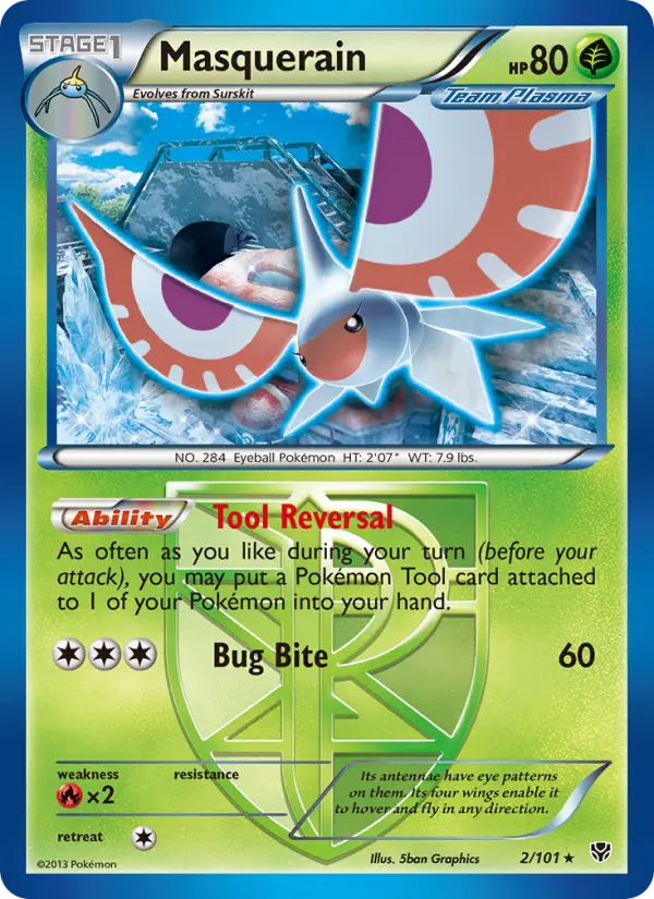 Masquerain Rare Pokemon card #2 from Plasma Blast