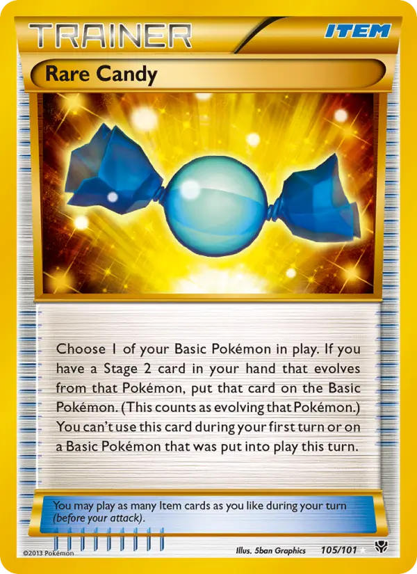 Rare Candy Secret Rare Pokemon card #105 from Plasma Blast