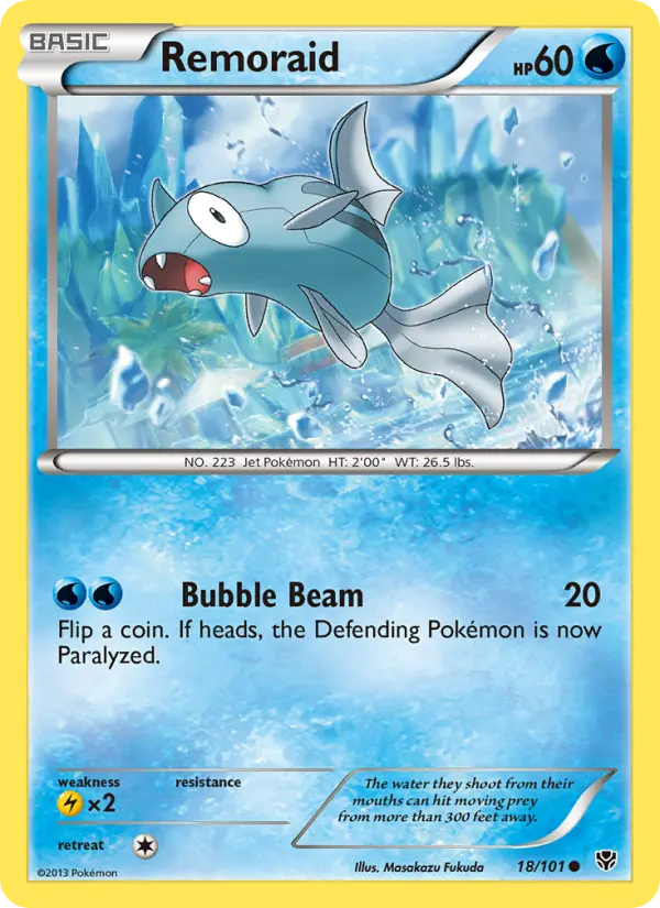 Remoraid Common Pokemon card #18 from Plasma Blast