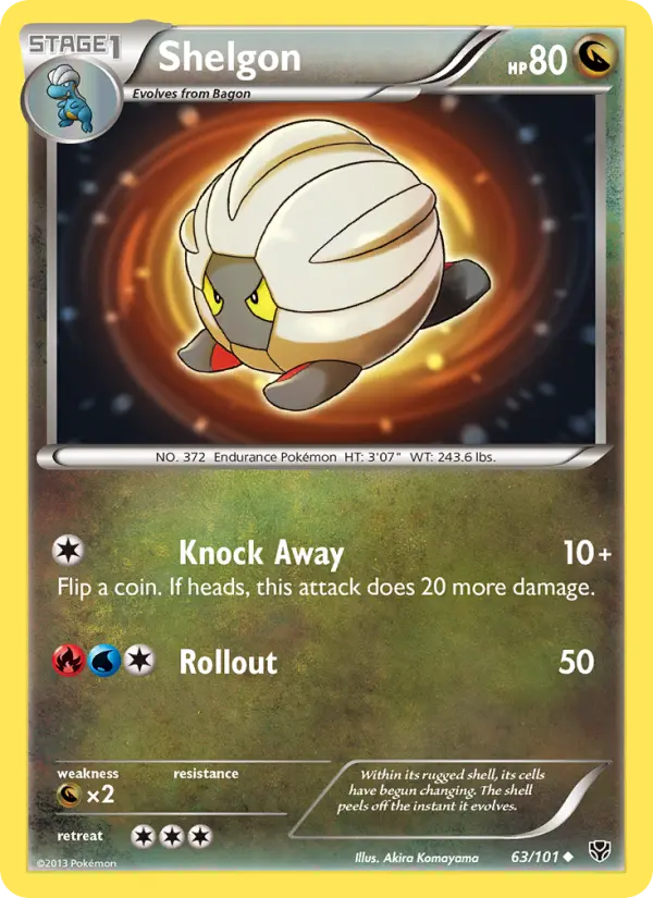 Shelgon Uncommon Pokemon card #63 from Plasma Blast
