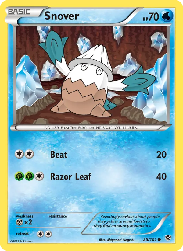 Snover Common Pokemon card #25 from Plasma Blast