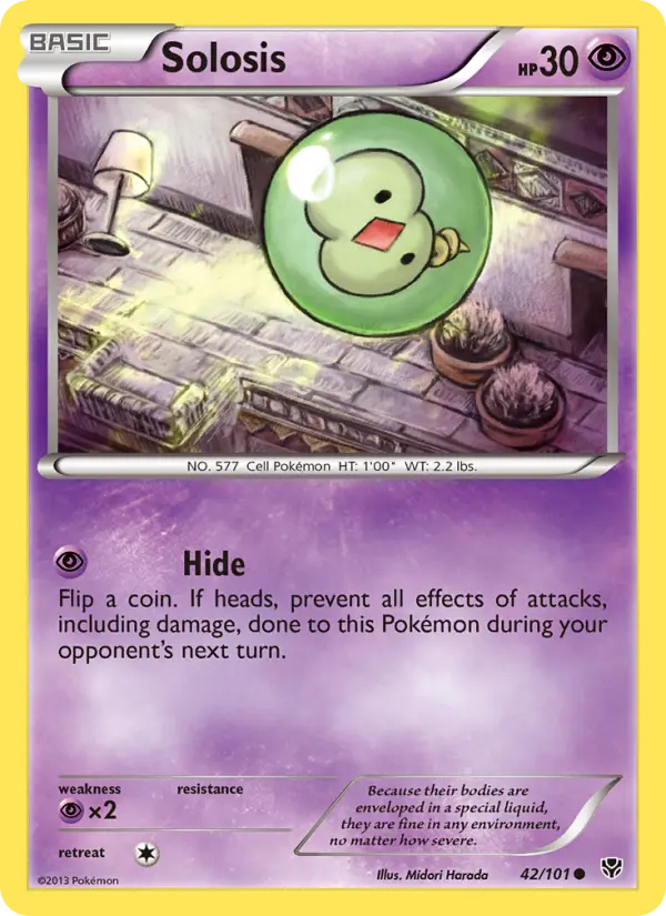 Solosis Common Pokemon card #42 from Plasma Blast