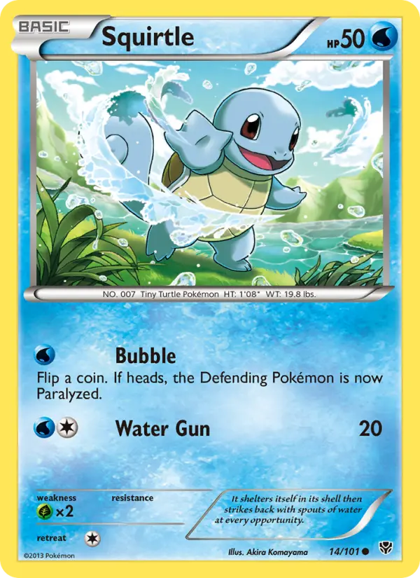 Squirtle Common Pokemon card #14 from Plasma Blast