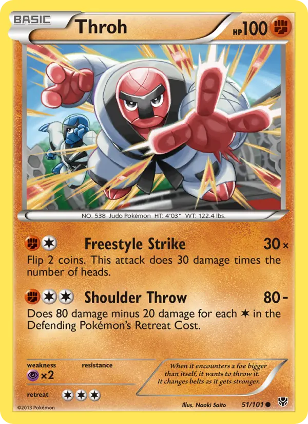 Throh Common Pokemon card #51 from Plasma Blast