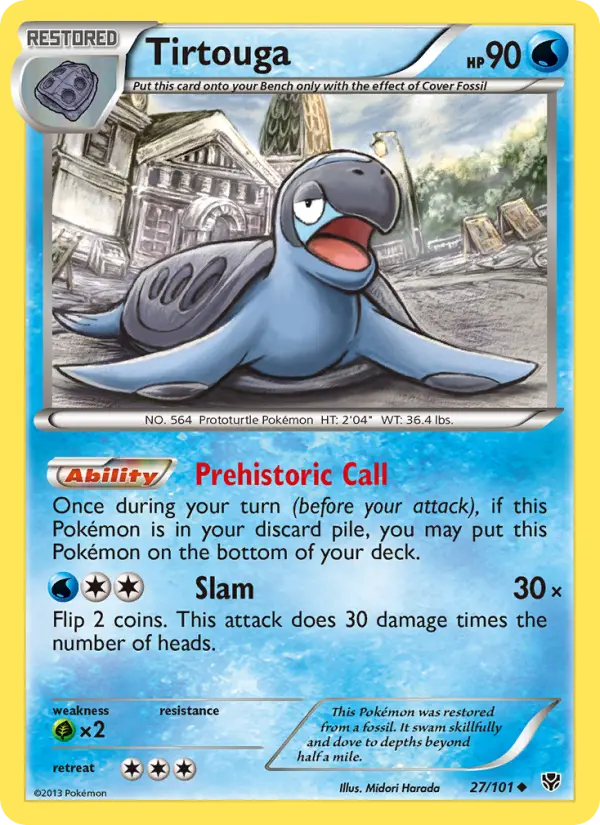 Tirtouga Uncommon Pokemon card #27 from Plasma Blast