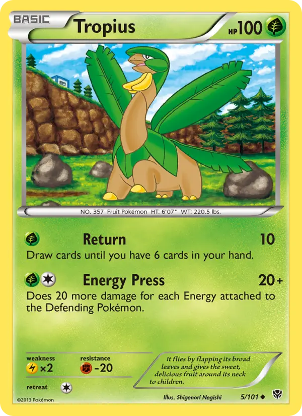 Tropius Uncommon Pokemon card #5 from Plasma Blast