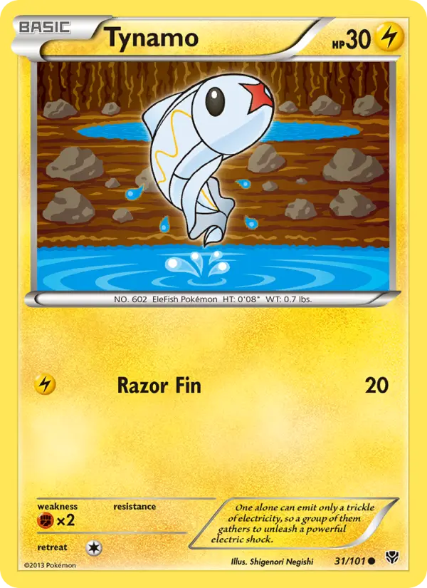 Tynamo Common Pokemon card #31 from Plasma Blast