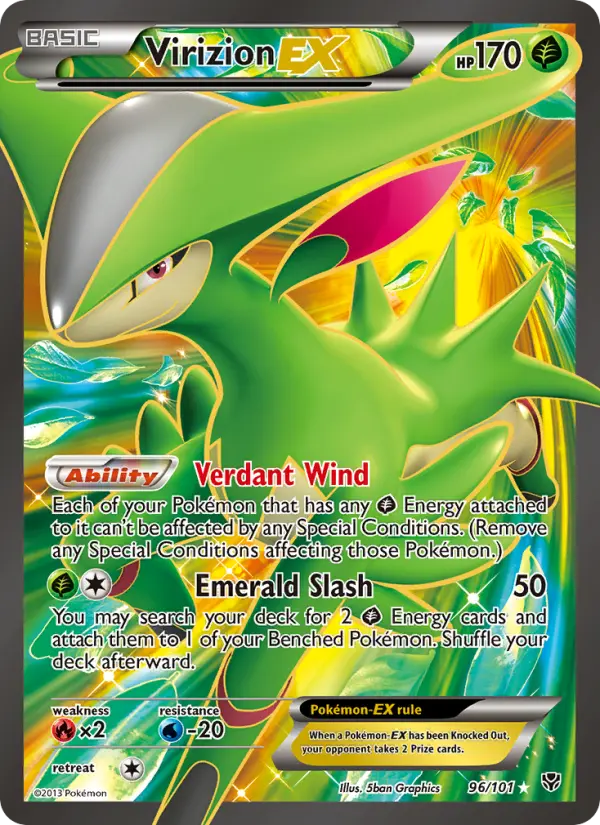 Virizion-EX Ultra Rare Pokemon card #96 from Plasma Blast