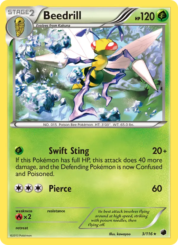 Beedrill Rare Pokemon card #3 from Plasma Freeze