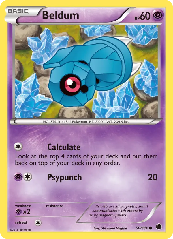 Beldum Common Pokemon card #50 from Plasma Freeze