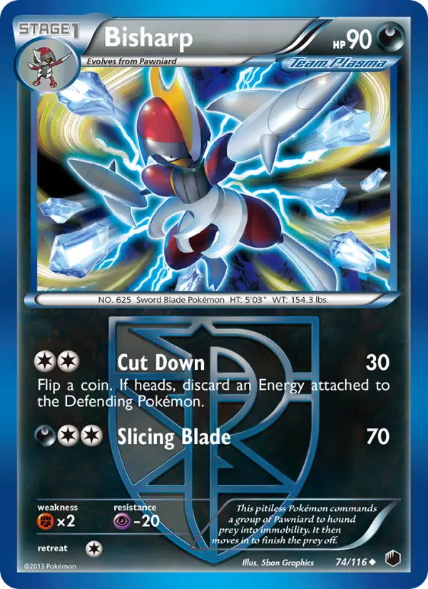 Bisharp Uncommon Pokemon card #74 from Plasma Freeze