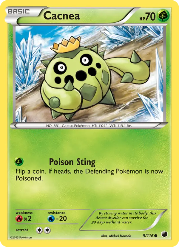 Cacnea Common Pokemon card #9 from Plasma Freeze