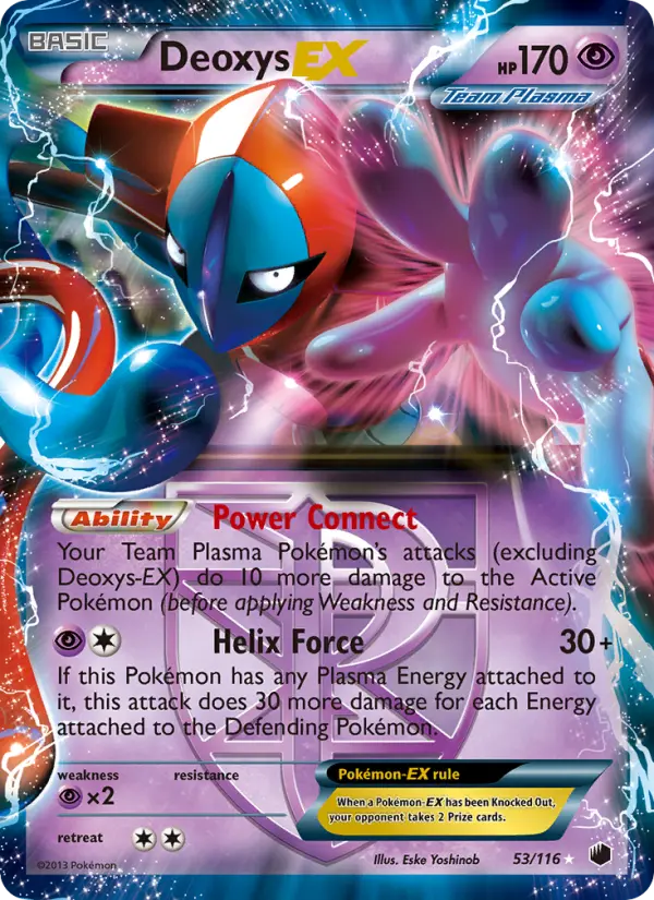 Deoxys-EX Rare Pokemon card #53 from Plasma Freeze