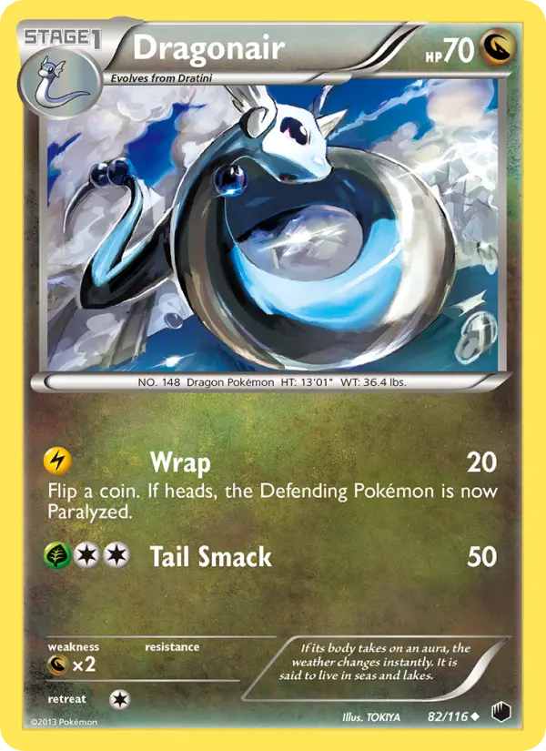 Dragonair Uncommon Pokemon card #82 from Plasma Freeze