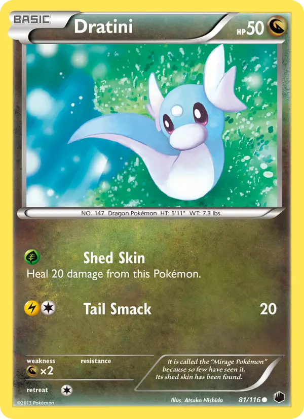Dratini Common Pokemon card #81 from Plasma Freeze