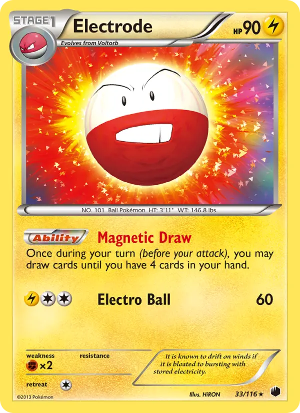 Electrode Rare Pokemon card #33 from Plasma Freeze