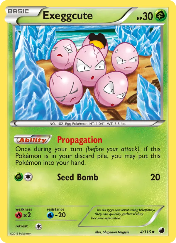 Exeggcute Uncommon Pokemon card #4 from Plasma Freeze
