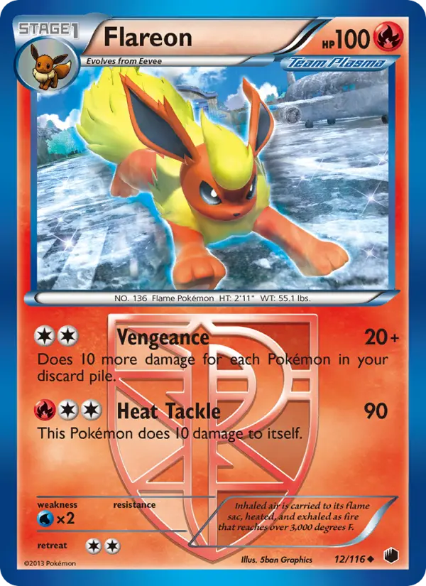 Flareon Uncommon Pokemon card #12 from Plasma Freeze