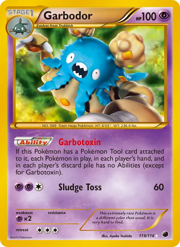 Garbodor Secret Rare Pokemon card #119 from Plasma Freeze