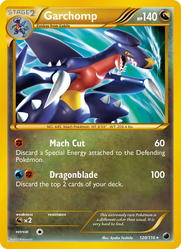 Garchomp Secret Rare Pokemon card #120 from Plasma Freeze