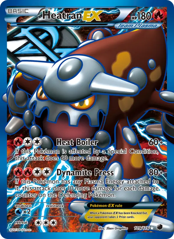 Heatran-EX Ultra Rare Pokemon card #109 from Plasma Freeze