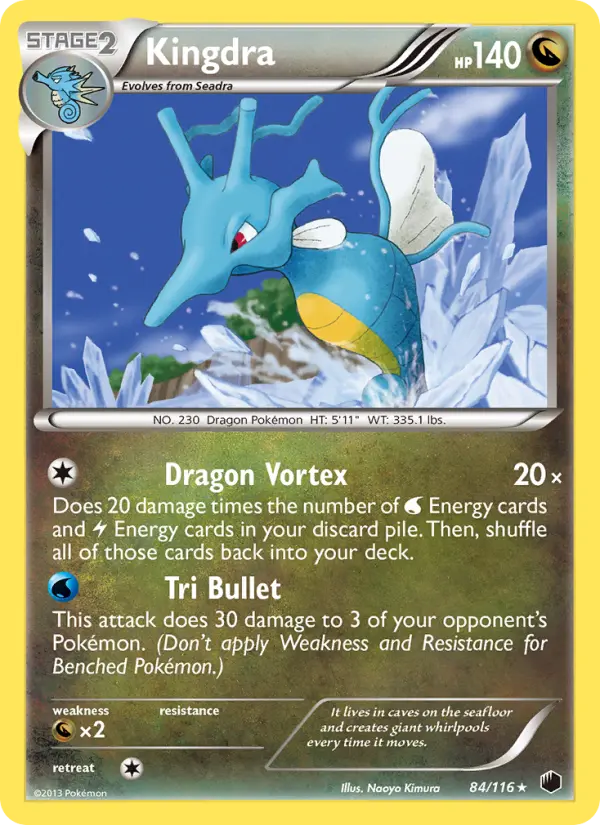 Kingdra Rare Pokemon card #84 from Plasma Freeze
