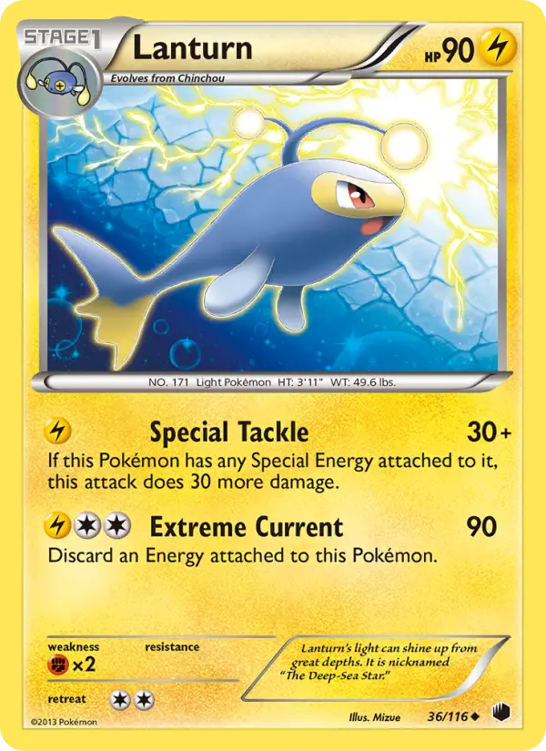 Lanturn Uncommon Pokemon card #36 from Plasma Freeze