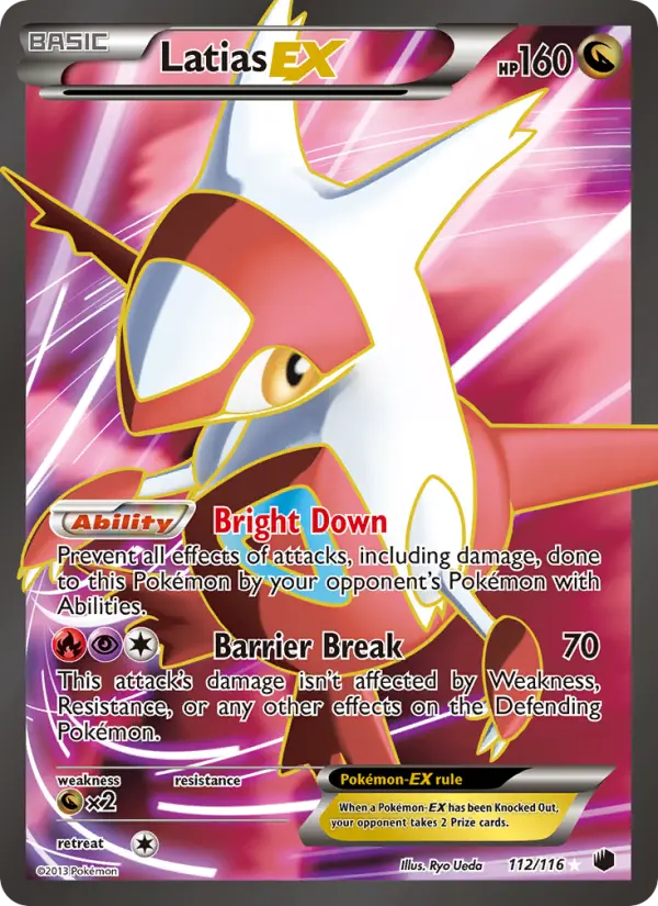 Latias-EX Ultra Rare Pokemon card #112 from Plasma Freeze