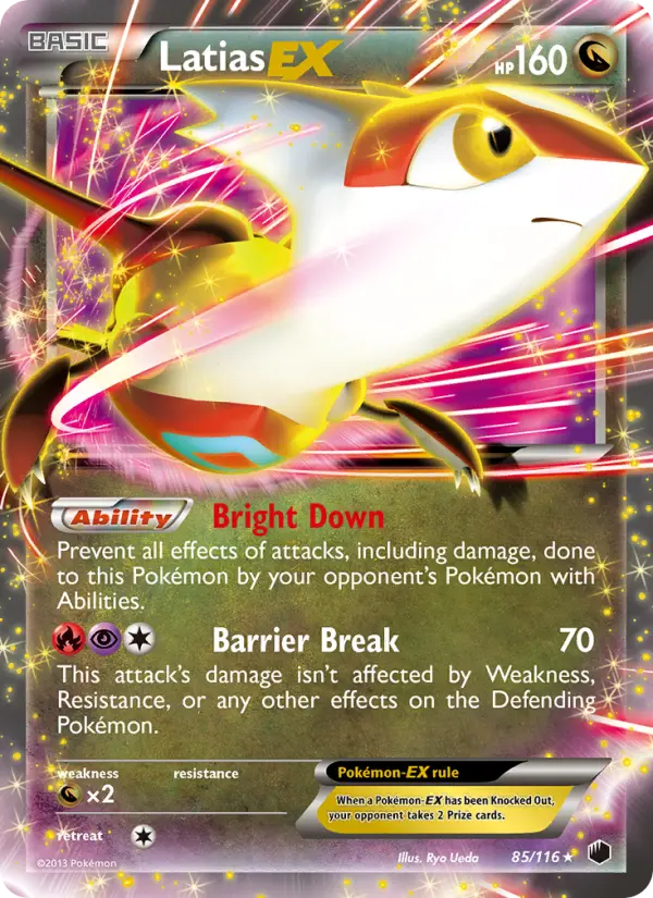 Latias-EX Rare Pokemon card #85 from Plasma Freeze