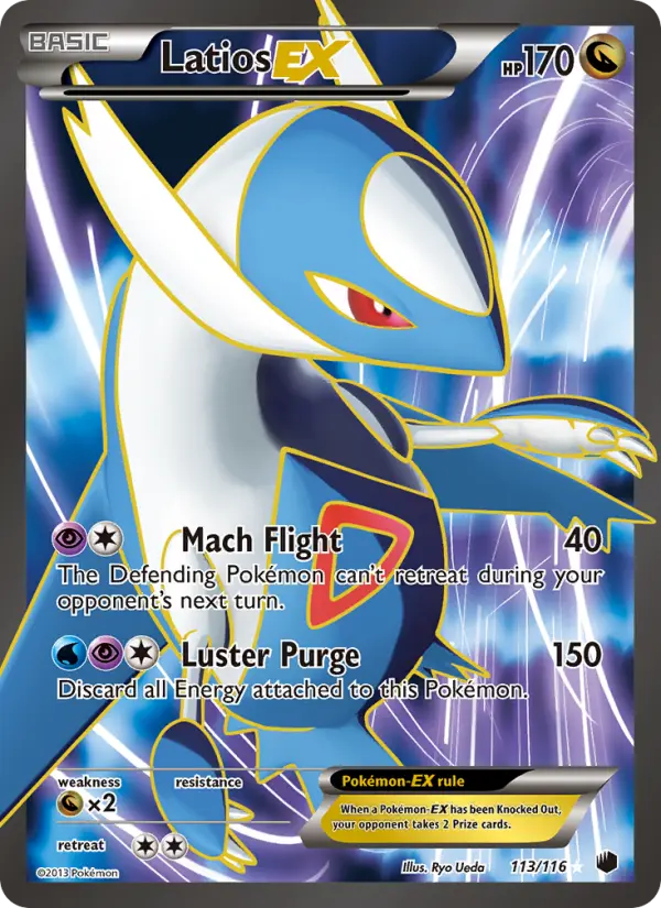 Latios-EX Ultra Rare Pokemon card #113 from Plasma Freeze