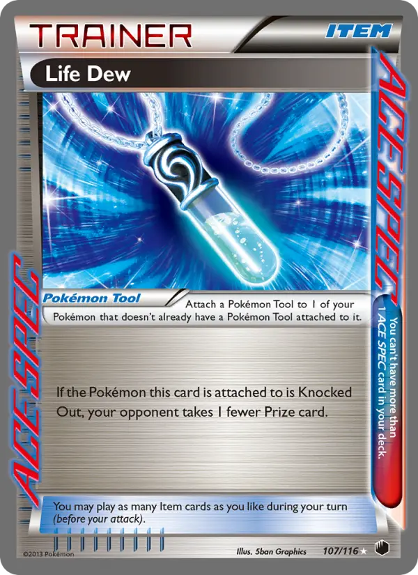 Life Dew Rare Pokemon card #107 from Plasma Freeze
