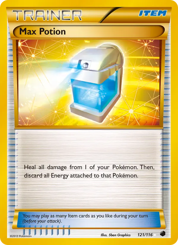 Max Potion Secret Rare Pokemon card #121 from Plasma Freeze