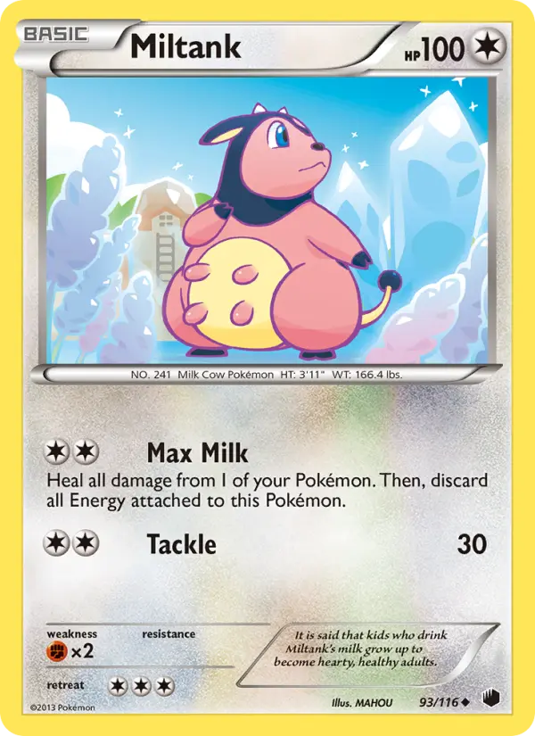 Miltank Uncommon Pokemon card #93 from Plasma Freeze