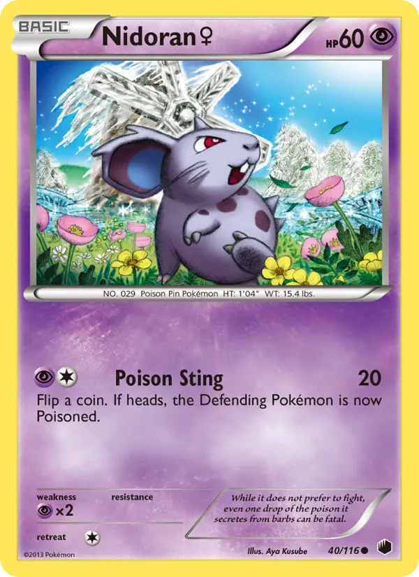 Nidoran♀ Common Pokemon card #40 from Plasma Freeze
