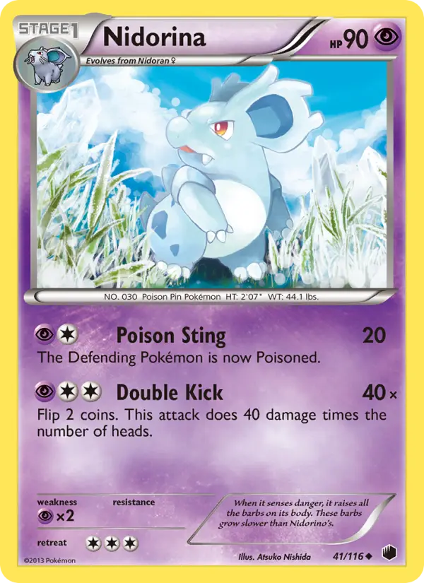 Nidorina Uncommon Pokemon card #41 from Plasma Freeze
