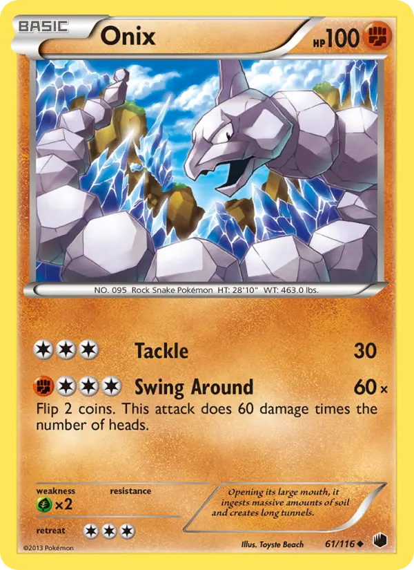 Onix Uncommon Pokemon card #61 from Plasma Freeze