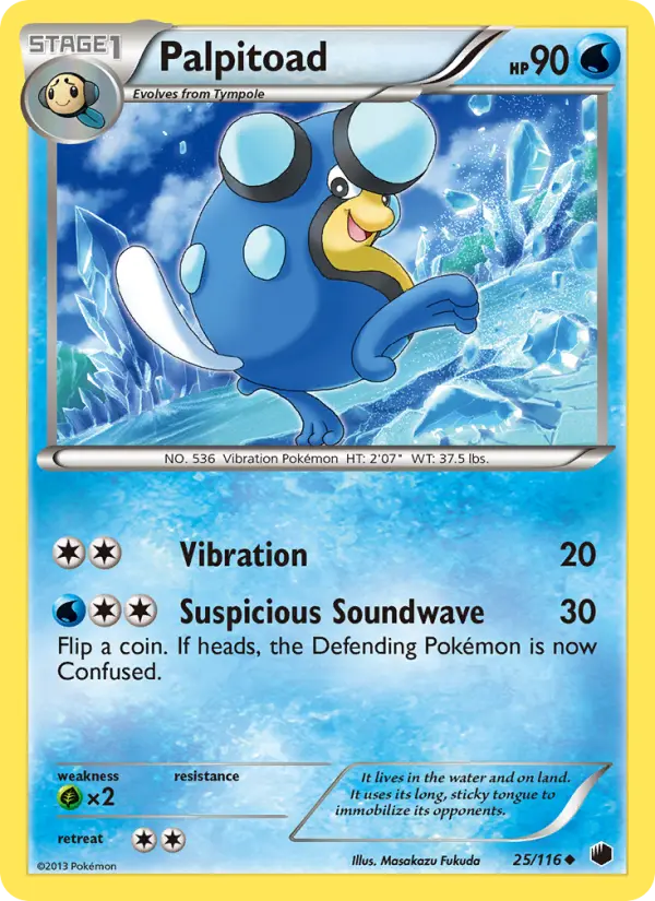 Palpitoad Uncommon Pokemon card #25 from Plasma Freeze