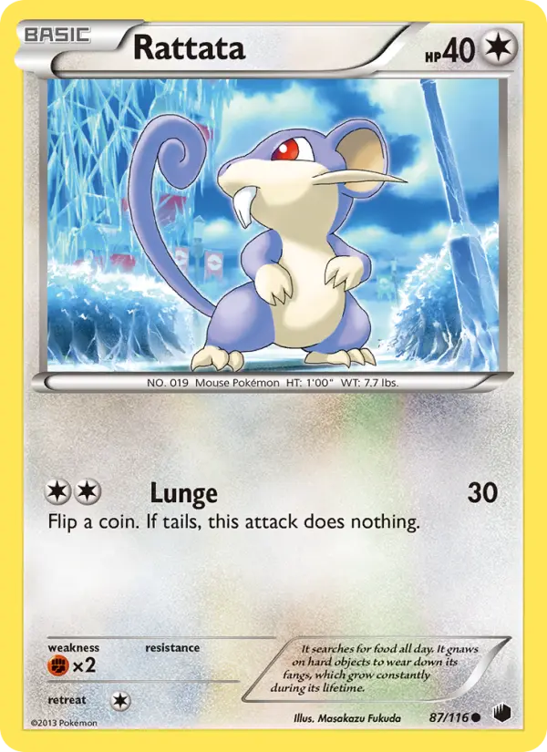 Rattata Common Pokemon card #87 from Plasma Freeze