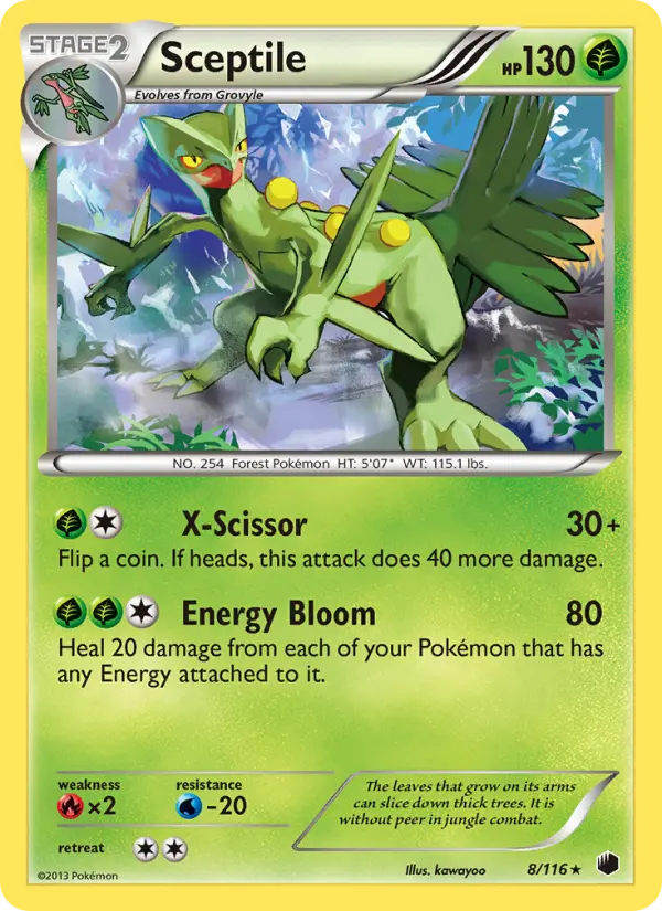 Sceptile Rare Pokemon card #8 from Plasma Freeze
