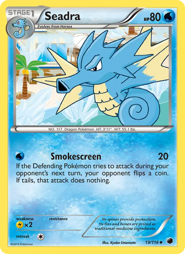 Seadra Uncommon Pokemon card #19 from Plasma Freeze