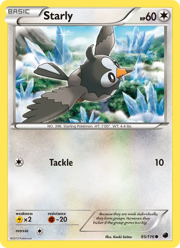 Starly Common Pokemon card #95 from Plasma Freeze
