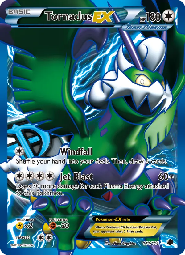 Tornadus-EX Ultra Rare Pokemon card #114 from Plasma Freeze