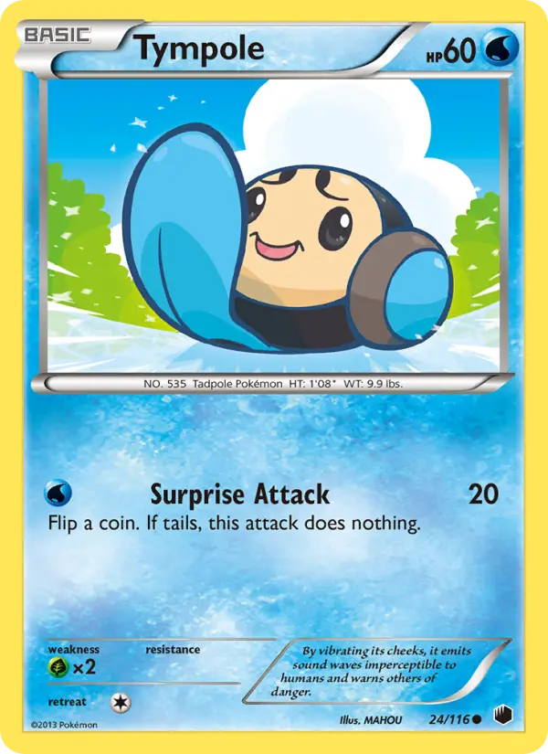 Tympole Common Pokemon card #24 from Plasma Freeze