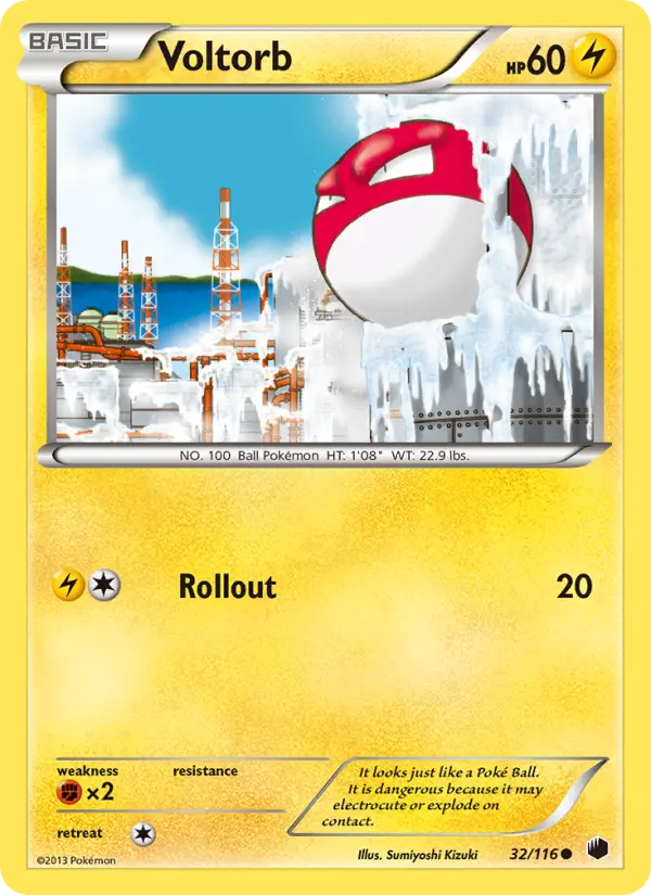 Voltorb Common Pokemon card #32 from Plasma Freeze