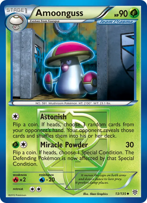Amoonguss Uncommon Pokemon card #13 from Plasma Storm
