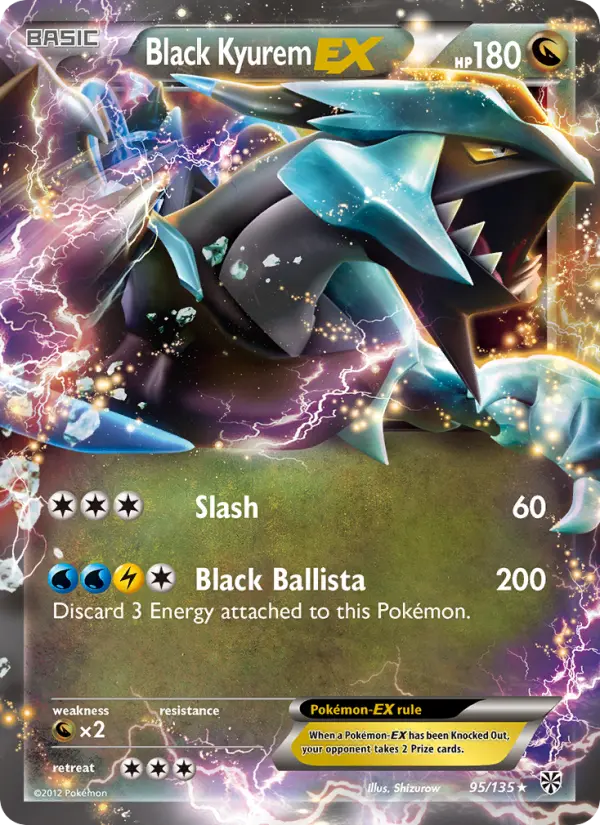 Black Kyurem-EX Rare Pokemon card #95 from Plasma Storm