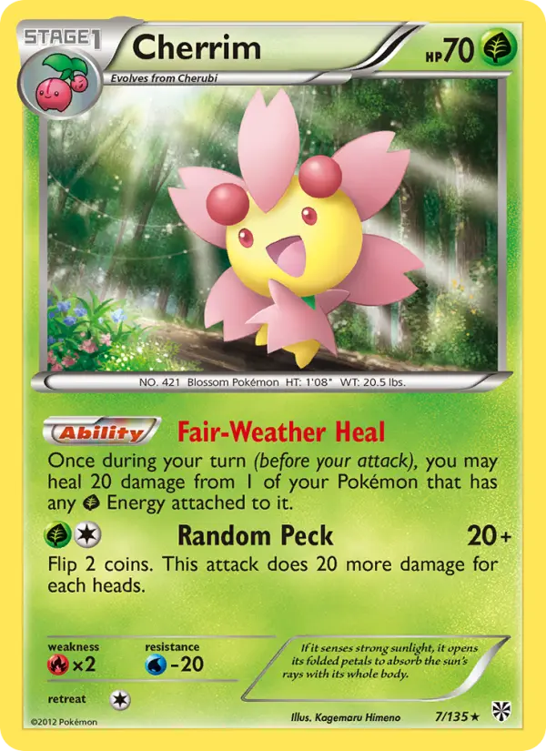 Cherrim Rare Pokemon card #7 from Plasma Storm